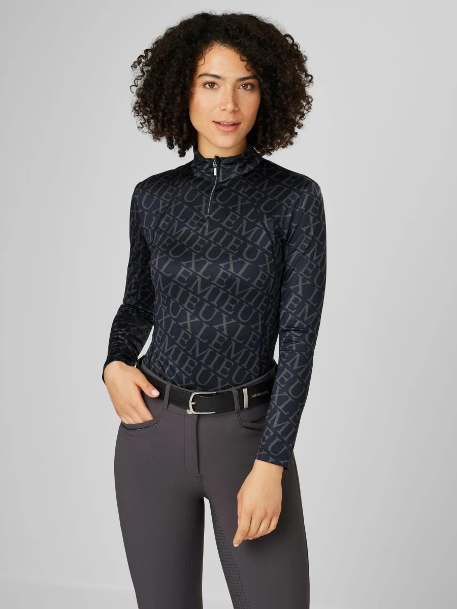 LeMieux Fleur Base Layer for Women - Navy Blue Thermal Riding Shirt