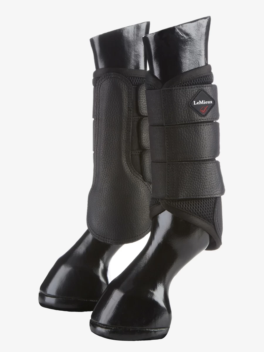 LeMieux Black Mesh Brushing Boots for Horses – Breathable & Lightweight Leg Protection