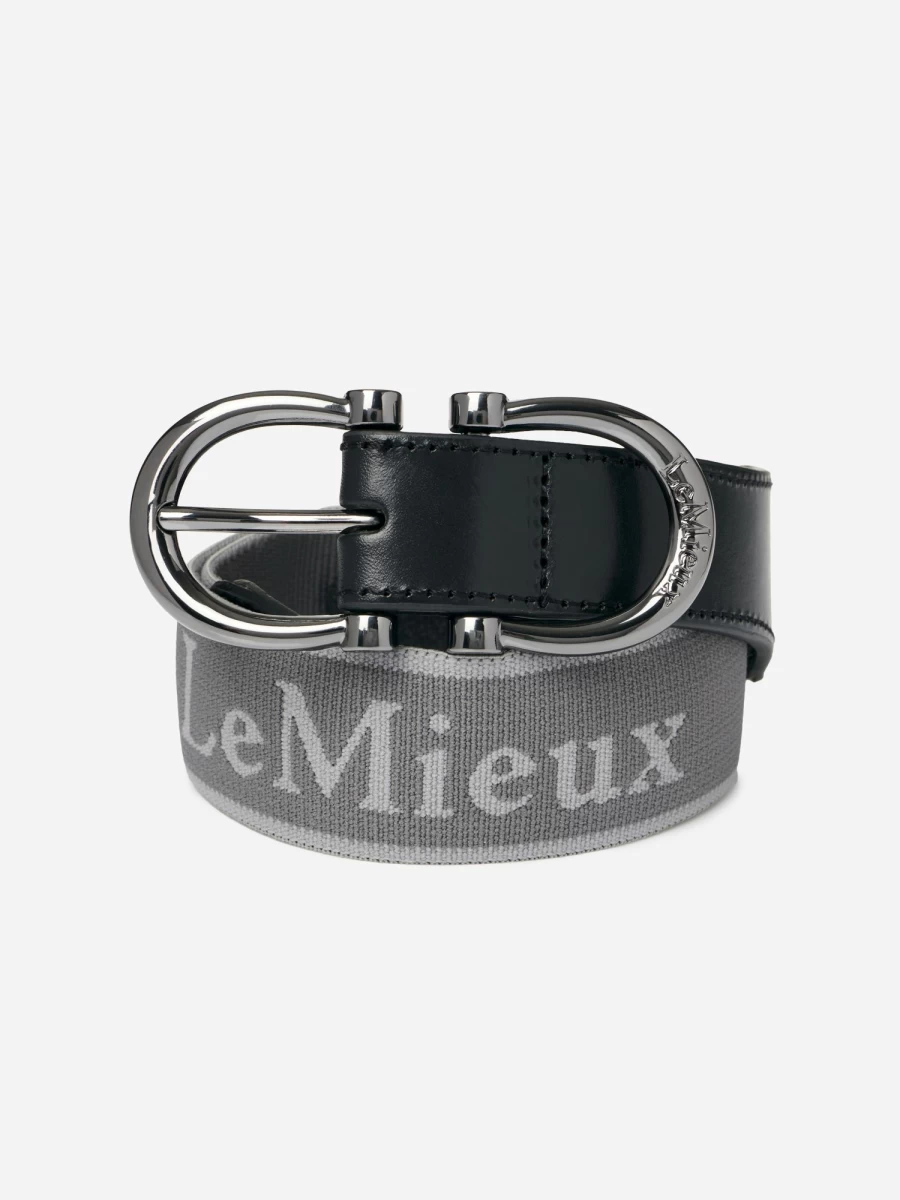 LeMieux Elasticated Waist Belt in Dark Grey - Adjustable Stretch Strap for Comfort & Style