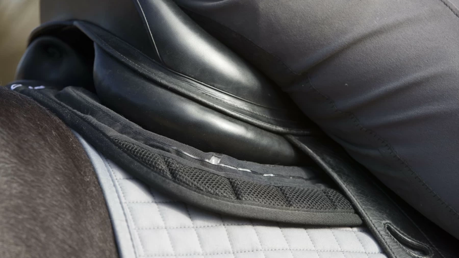 LeMieux X-Grip Non-Slip Silicone Half Pad - Breathable Grip Saddle Pad for Horses, Black, Large Size