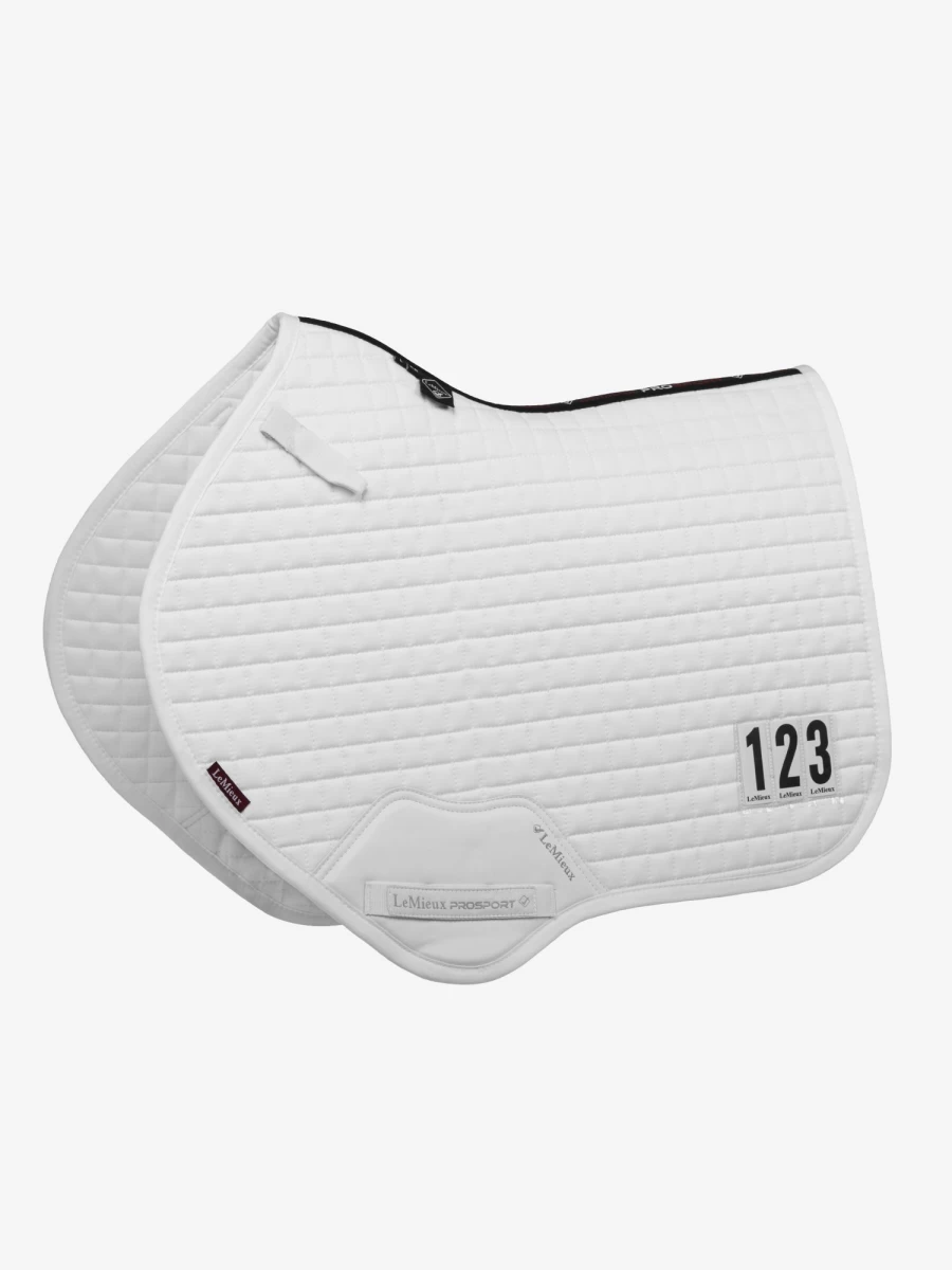 LeMieux Cotton Close Contact Competition Square White Equestrian Saddle Pad