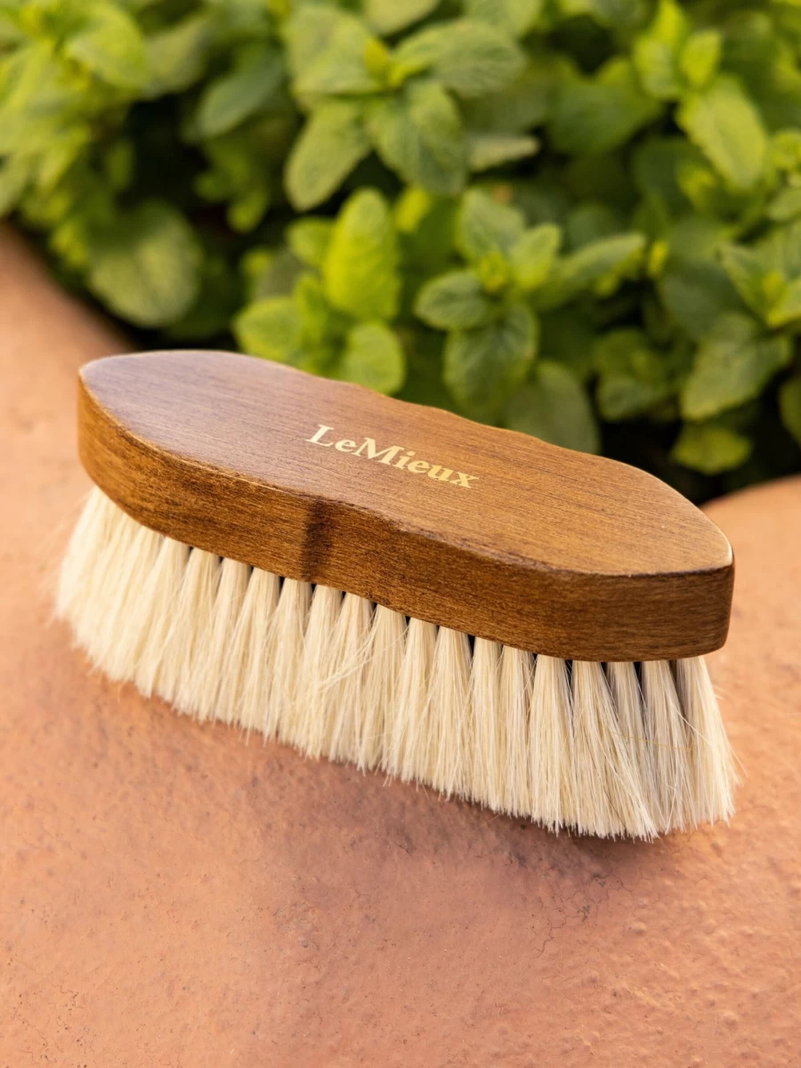 LeMieux Artisan Soft Finishing Brush - Premium Brown Horse Grooming Tool for Shine & Detailing
