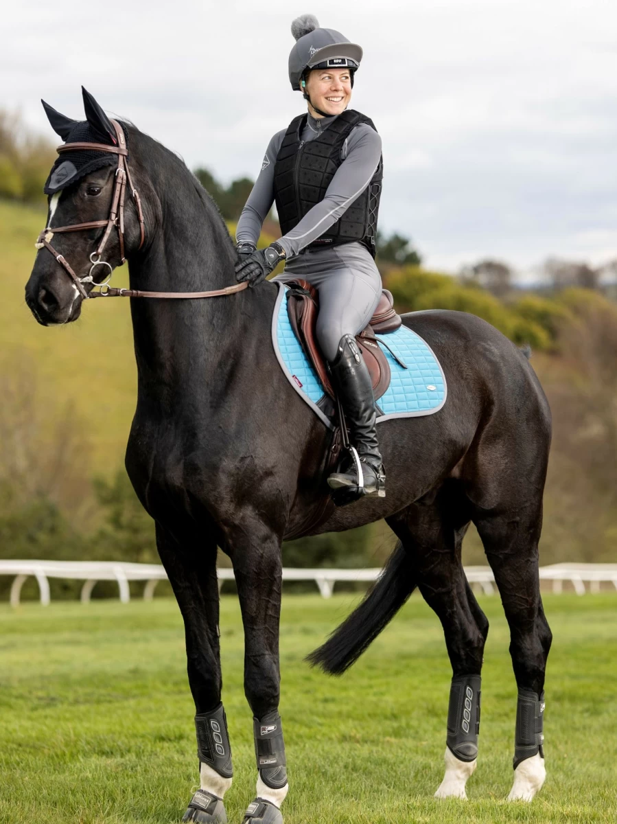 LeMieux Self-Cooling Close Contact Square Fly Mask in Cool Blue - Large Horse Riding Accessory