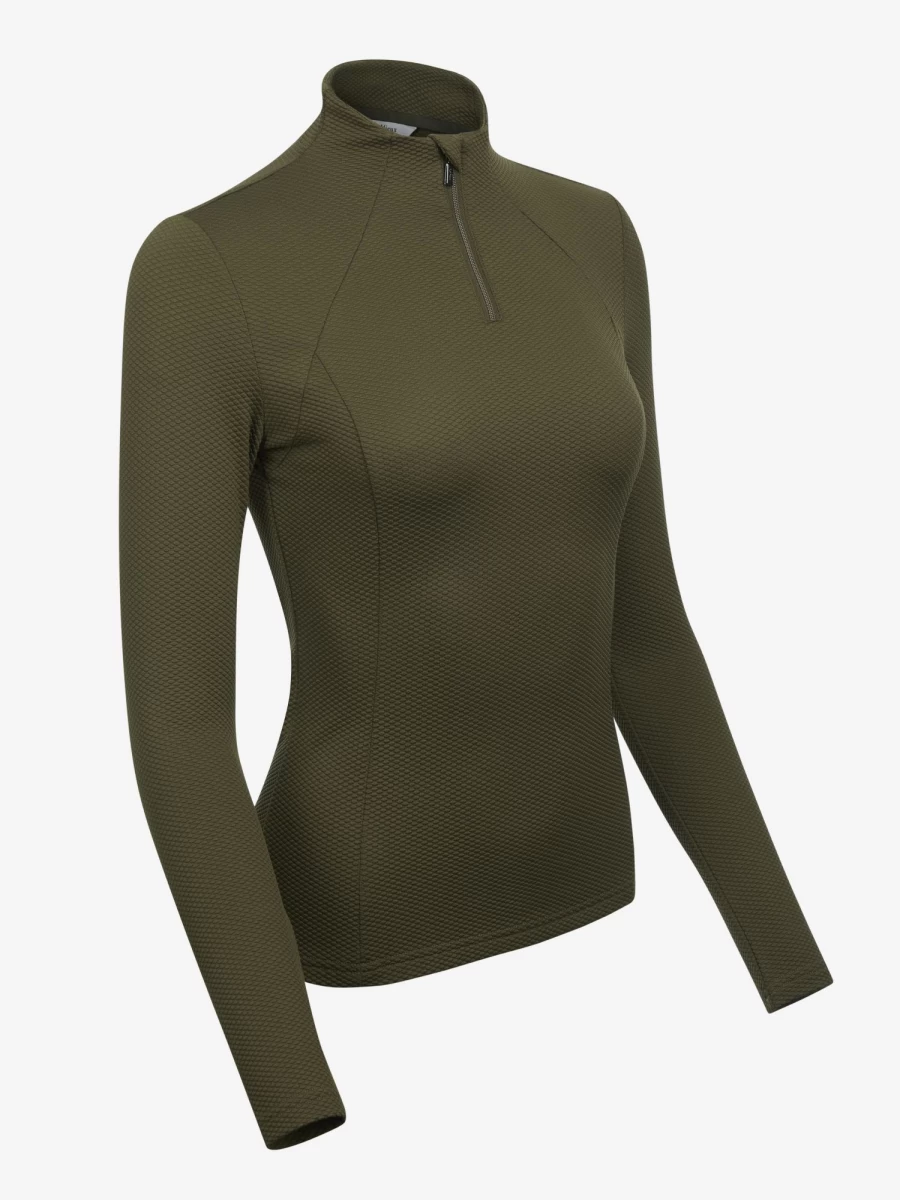 LeMieux Women's Alice Quarter Zip Fleece Pullover - Forest Green Outdoor Activewear