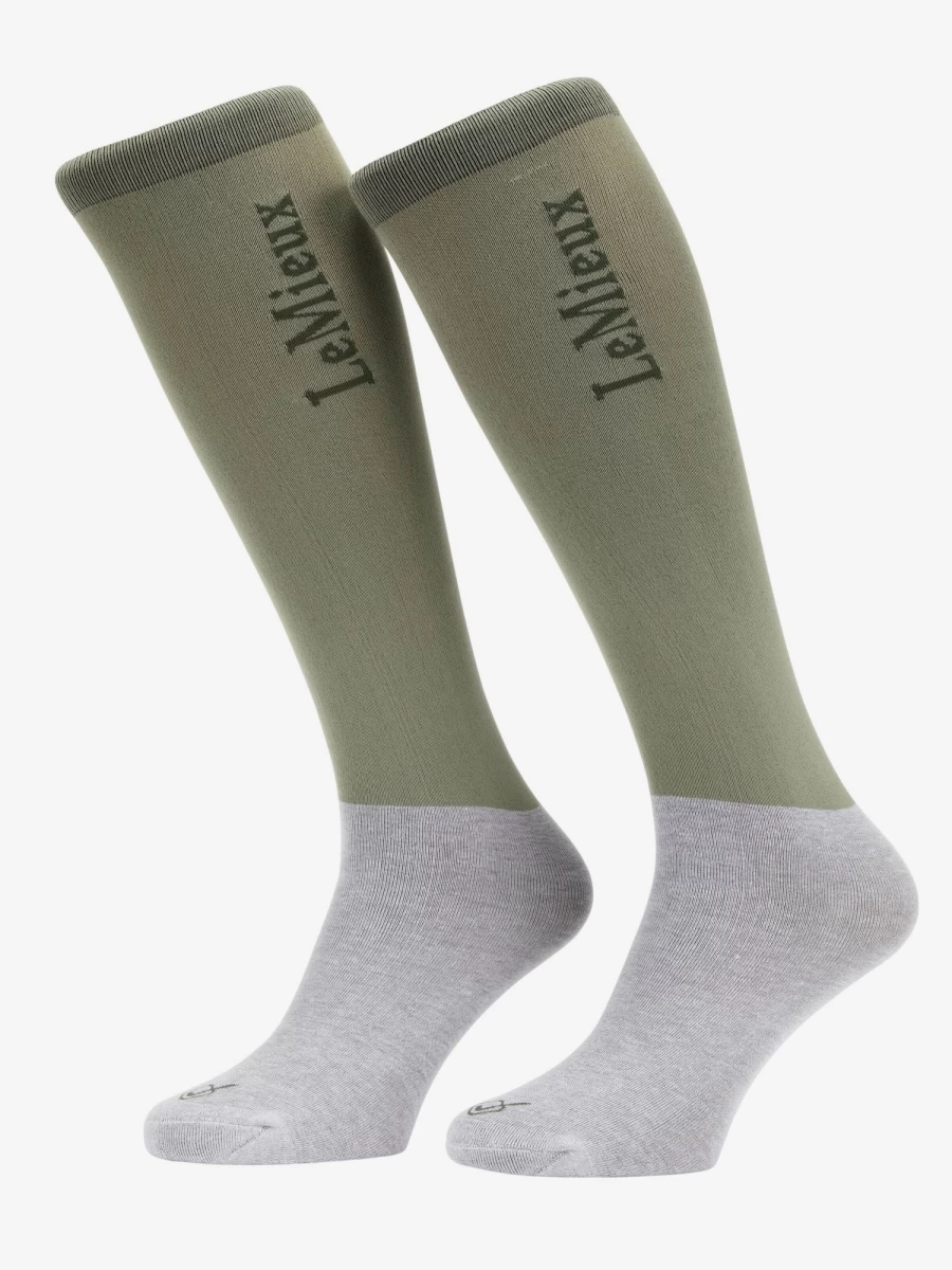 LeMieux Competition Socks 2 Pack - Premium Fern Green Equestrian Socks for Riders