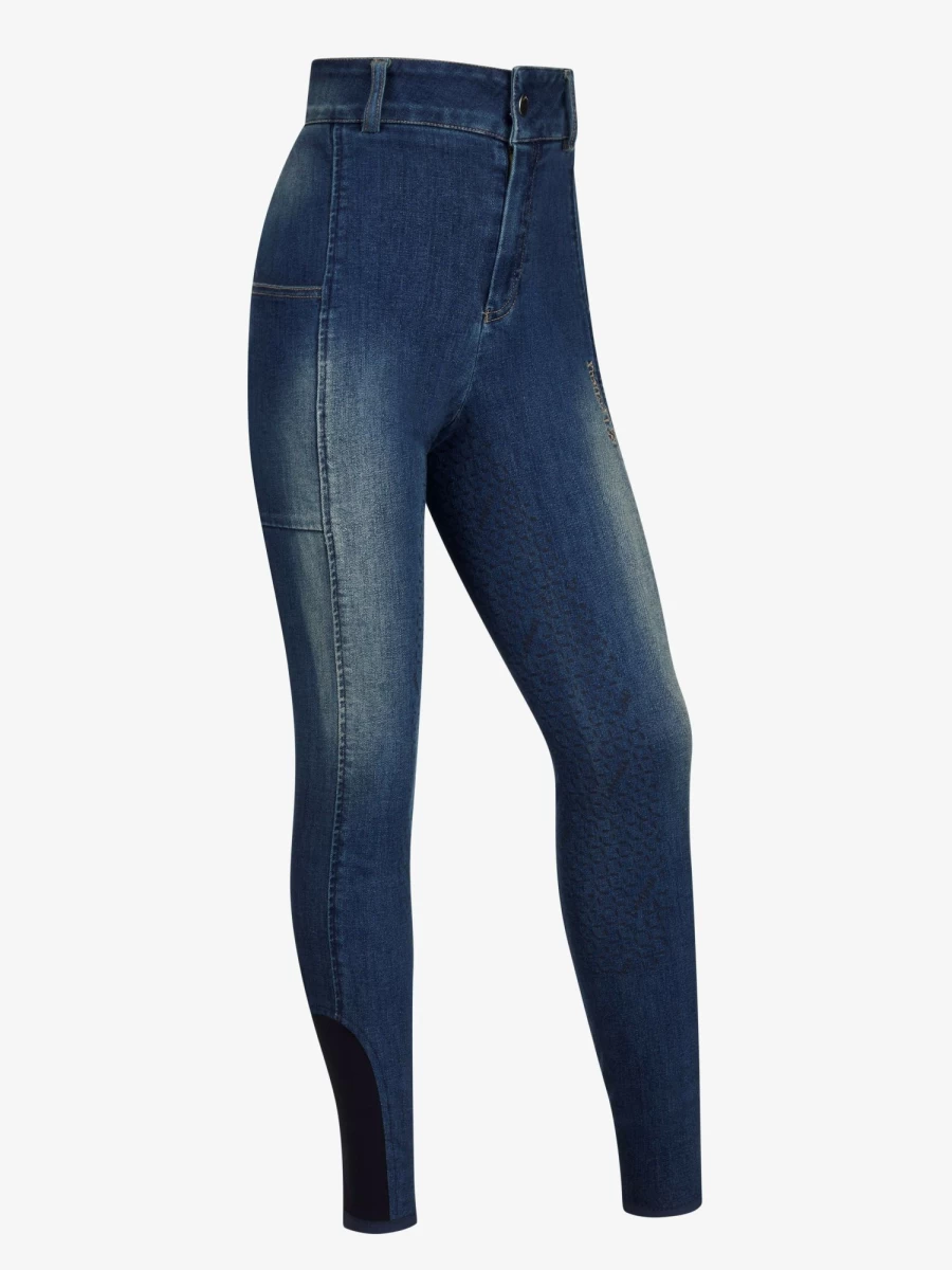 LeMieux Young Rider Annie Navy Denim Breeches for Equestrian Riding