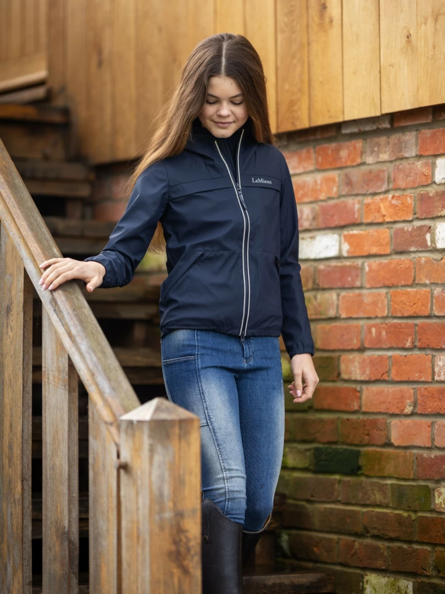 LeMieux Young Rider Annie Navy Denim Breeches for Equestrian Riding