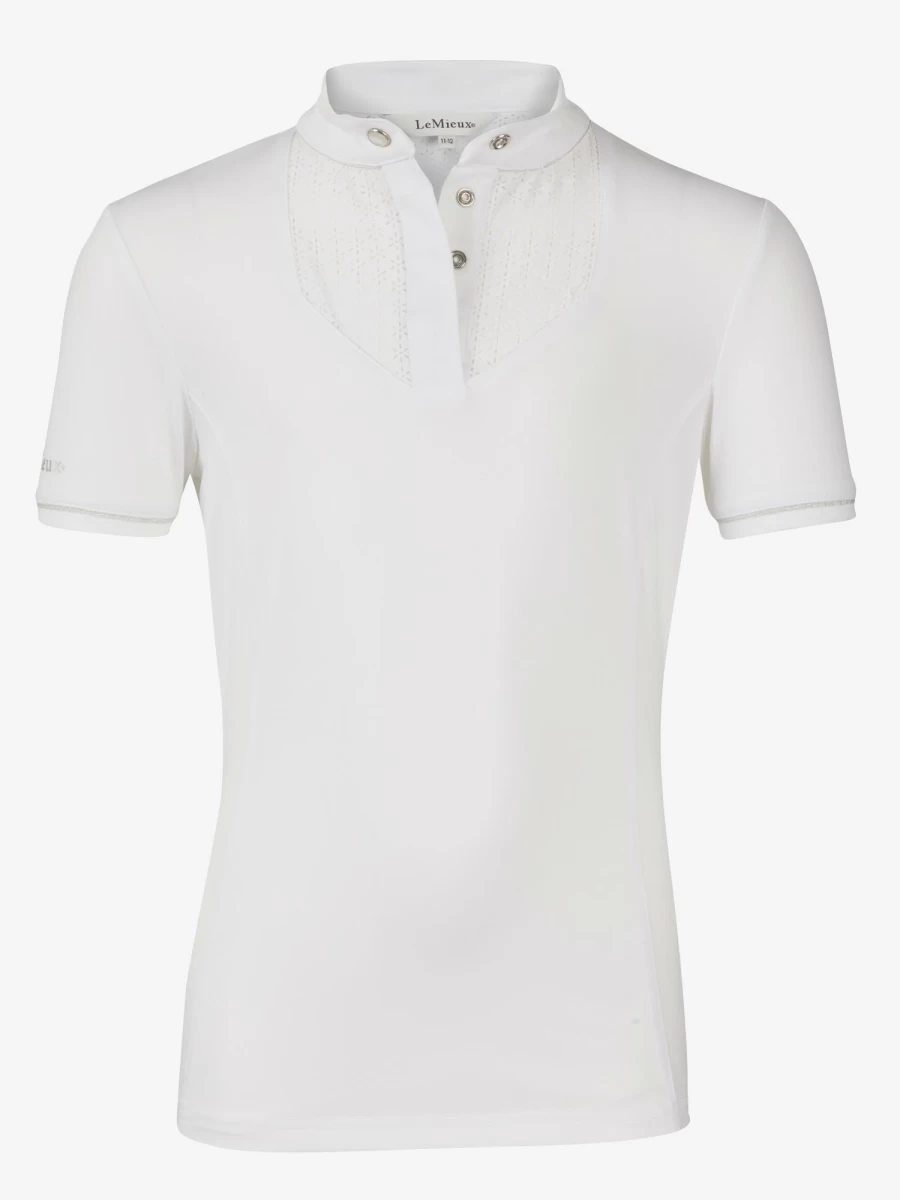 LeMieux Young Rider Belle White Equestrian Show Shirt for Horse Riding Competitions
