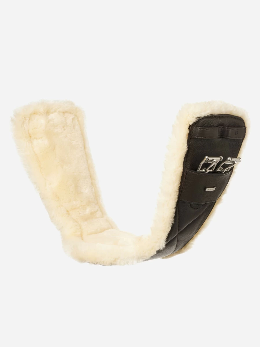 LeMieux Arika Simuwool Contoured Dressage Girth - Premium Brown Wool Girth for Horse Riding