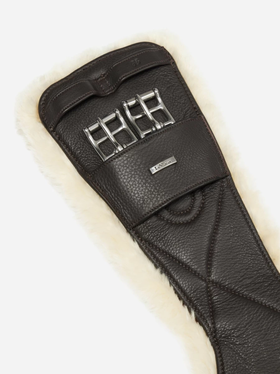 LeMieux Arika Simuwool Contoured Dressage Girth - Premium Brown Wool Girth for Horse Riding