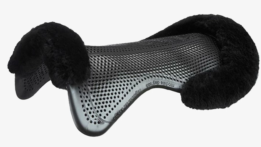LeMieux Just Gel Lambskin Half Pad - Black Equestrian Saddle Pad for Comfort & Performance