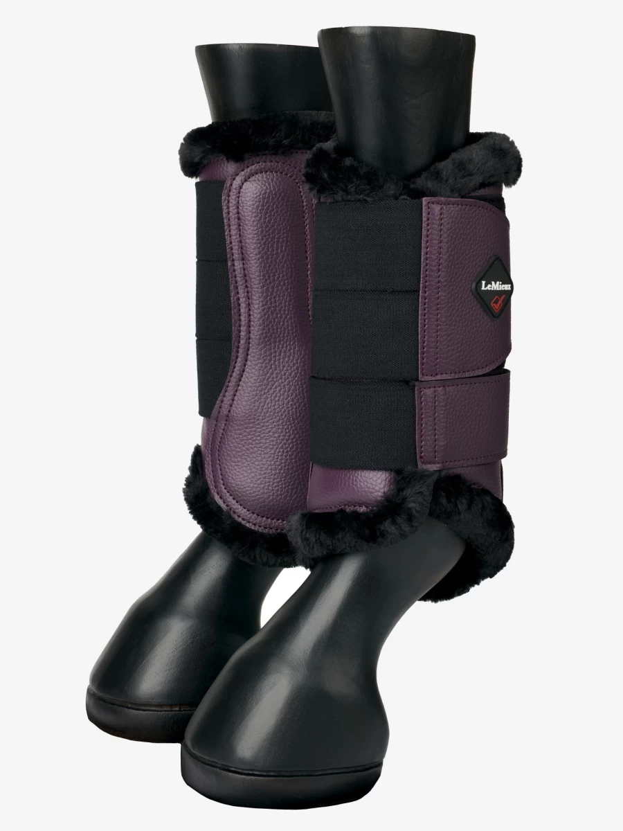 LeMieux Fleece Lined Brushing Boots for Horses – Warm & Protective Fig Design