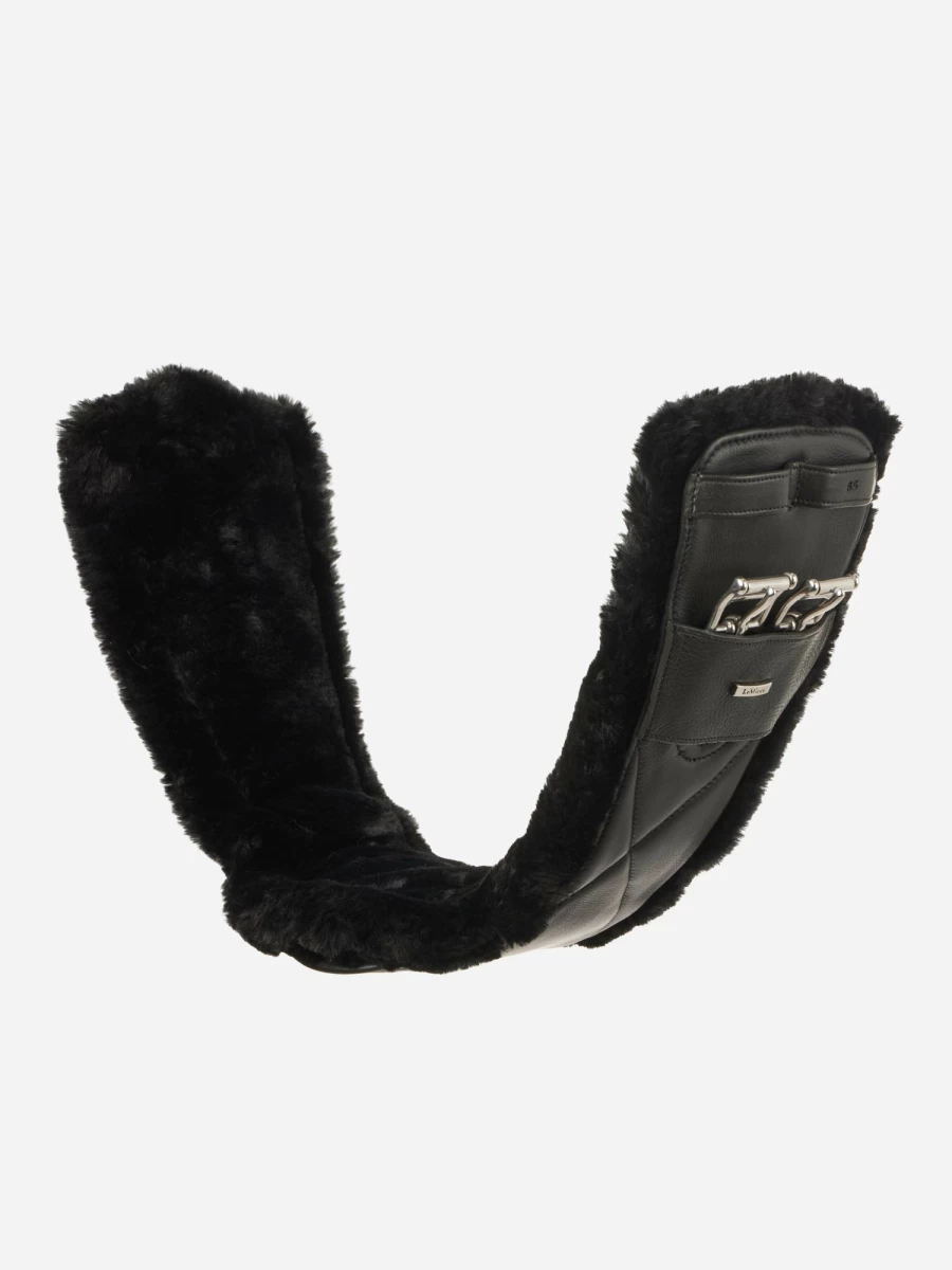 LeMieux Arika Simuwool Contoured Dressage Girth - Black Premium Horse Girth for Comfort & Performance