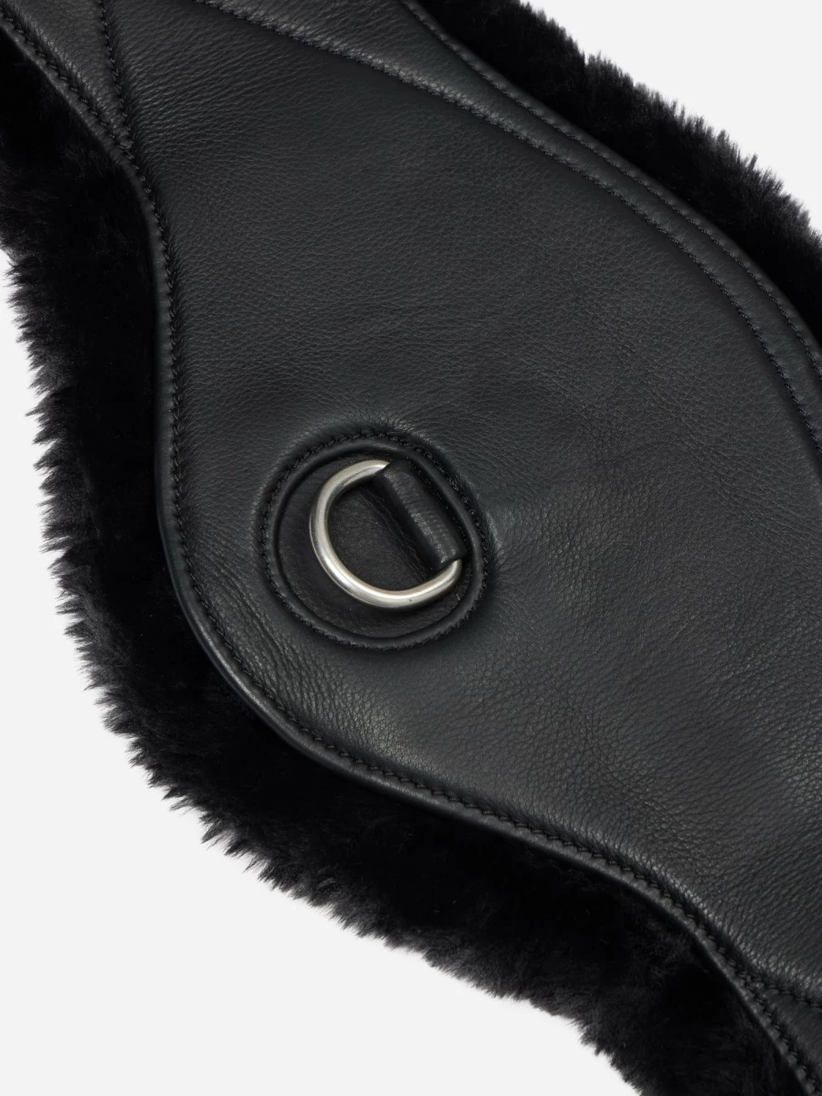 LeMieux Arika Simuwool Contoured Dressage Girth - Black Premium Horse Girth for Comfort & Performance