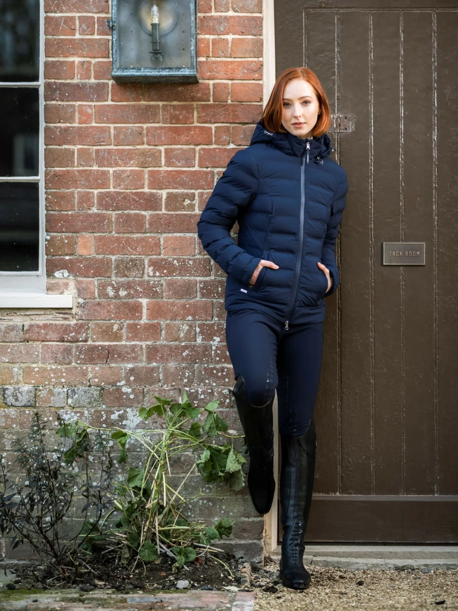 LeMieux Waterproof Puffer Jacket for Women - Navy Blue Winter Coat, Lightweight Insulated Outdoor Jacket