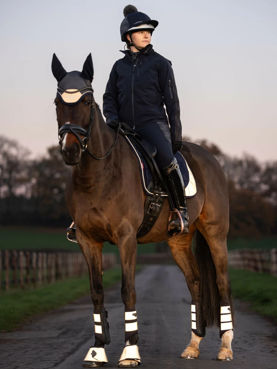 LeMieux Reflective Grafter Brushing Boots for Horses – High Visibility Protective Leg Wear