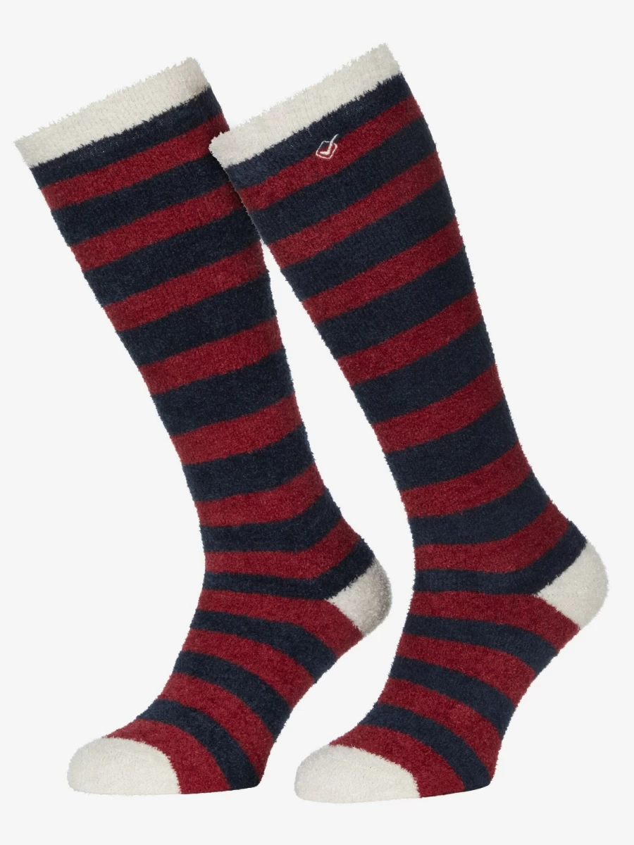 LeMieux Sophie Navy Striped Equestrian Fleece Leg Wraps