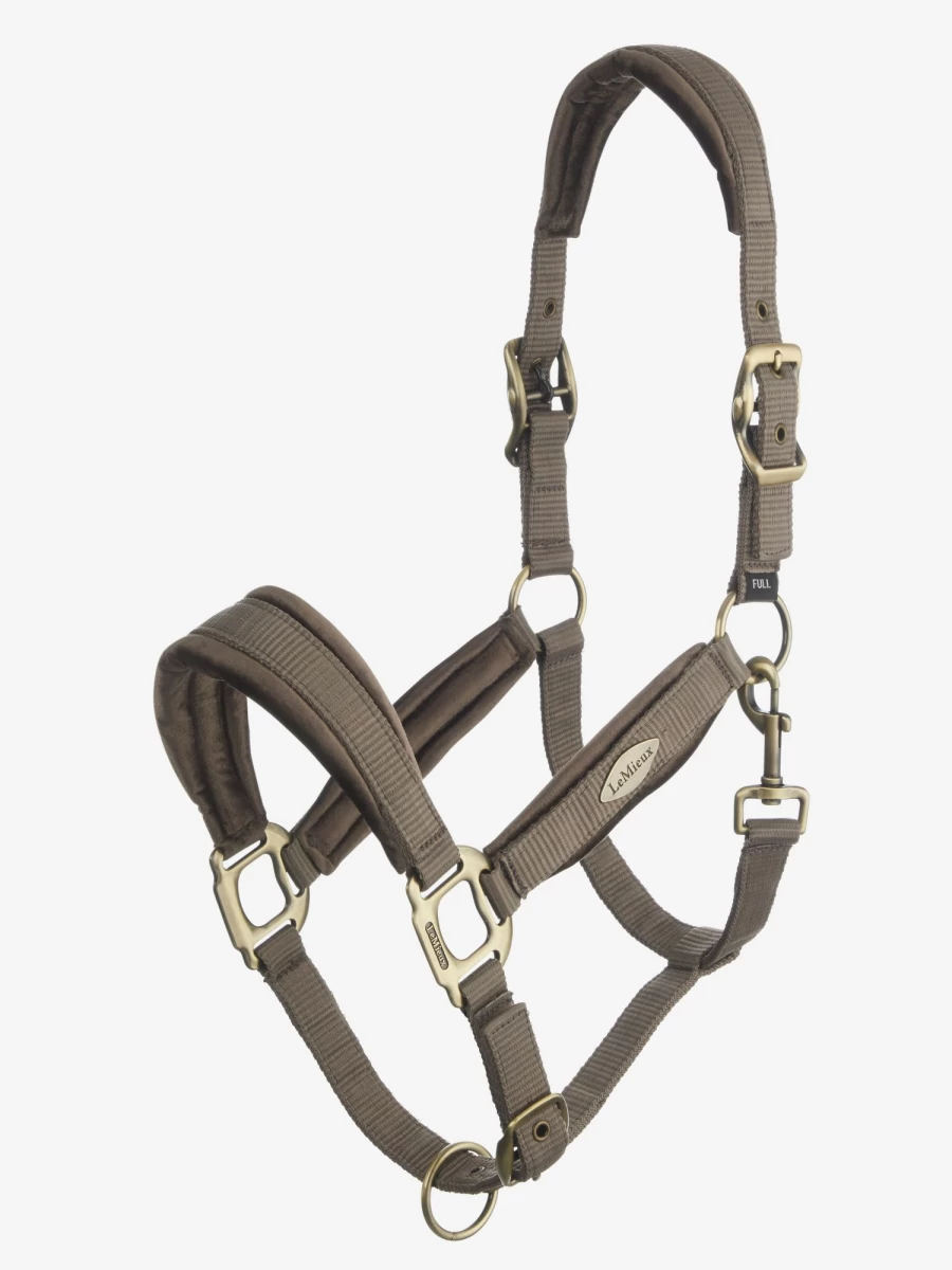 LeMieux Versailles Headcollar in Walnut – Premium Leather Horse Headcollar for Equestrian