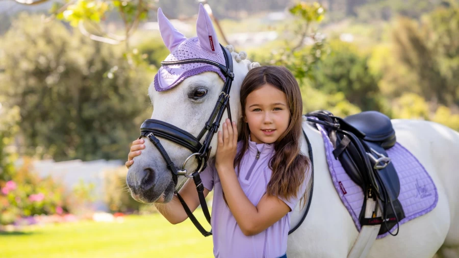 LeMieux Mini Fly Hood Wisteria - Lightweight Horse Fly Mask with UV Protection
