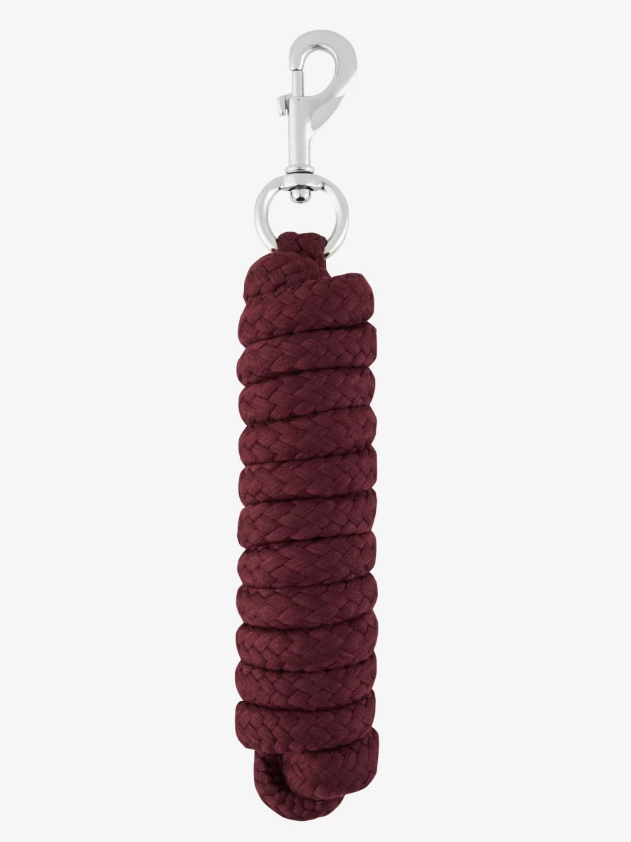 LeMieux Cotton Lead Rope - Burgundy Horse Training Lead, Adjustable One Size for Equestrian Use