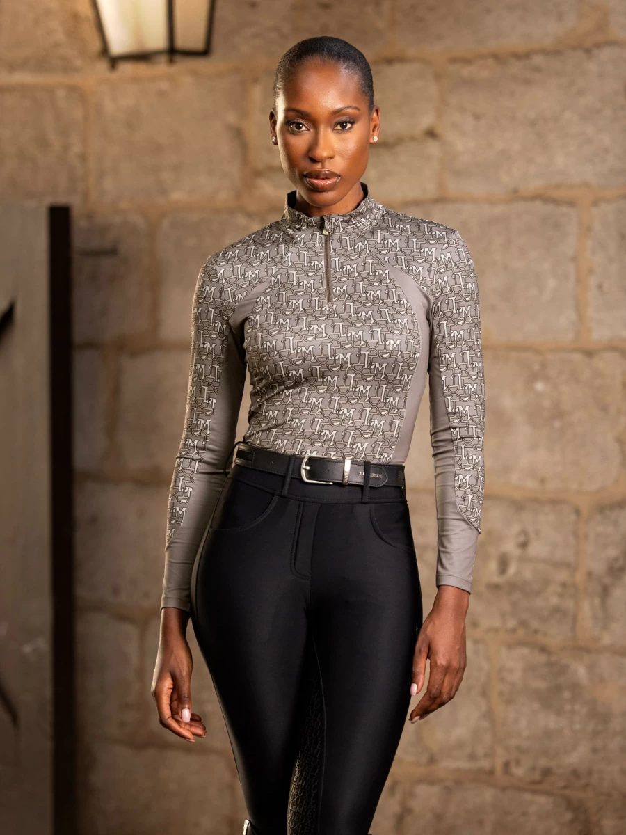 LeMieux Florence Thermal Base Layer for Women - Walnut Brown Equestrian Performance Top