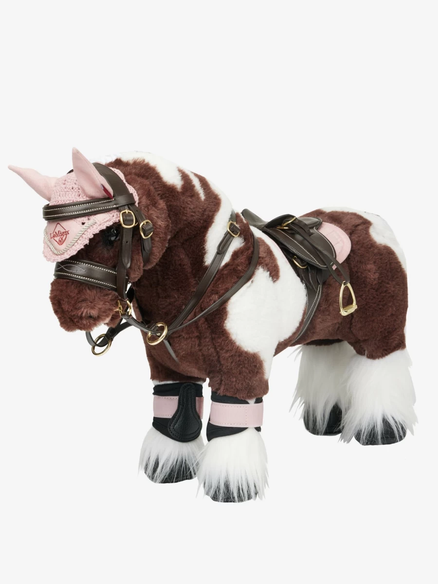 LeMieux Toy Pony Saddle - Genuine Brown Leather, Adjustable One Size Fit for Model Horses