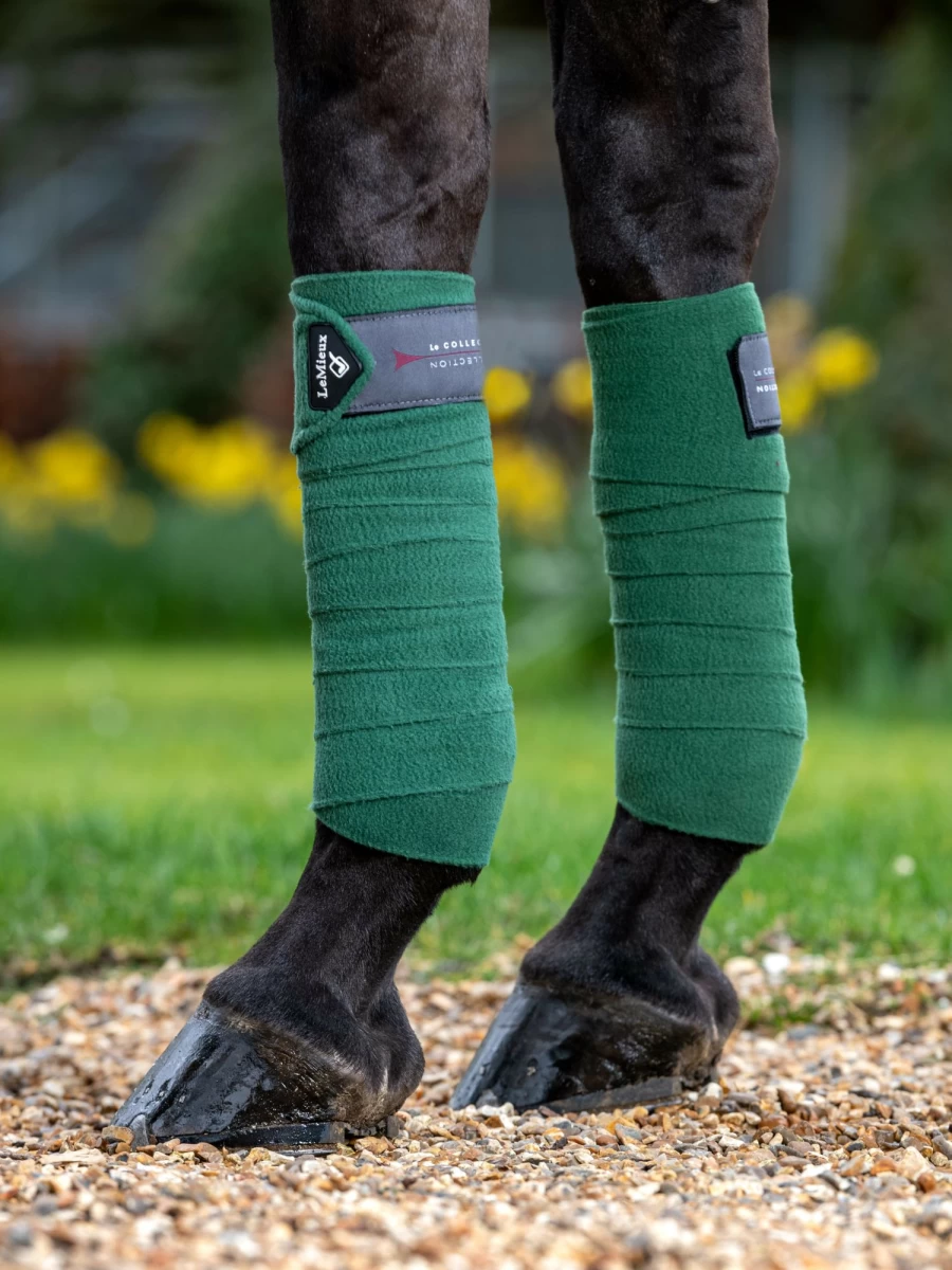 LeMieux Classic Polo Bandages - Premium Hunter Green Horse Wraps for Equestrian Sports