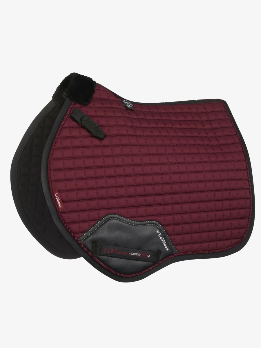 LeMieux Junior Pro GP Jump Square Saddle Burgundy Small Equestrian Horse Riding