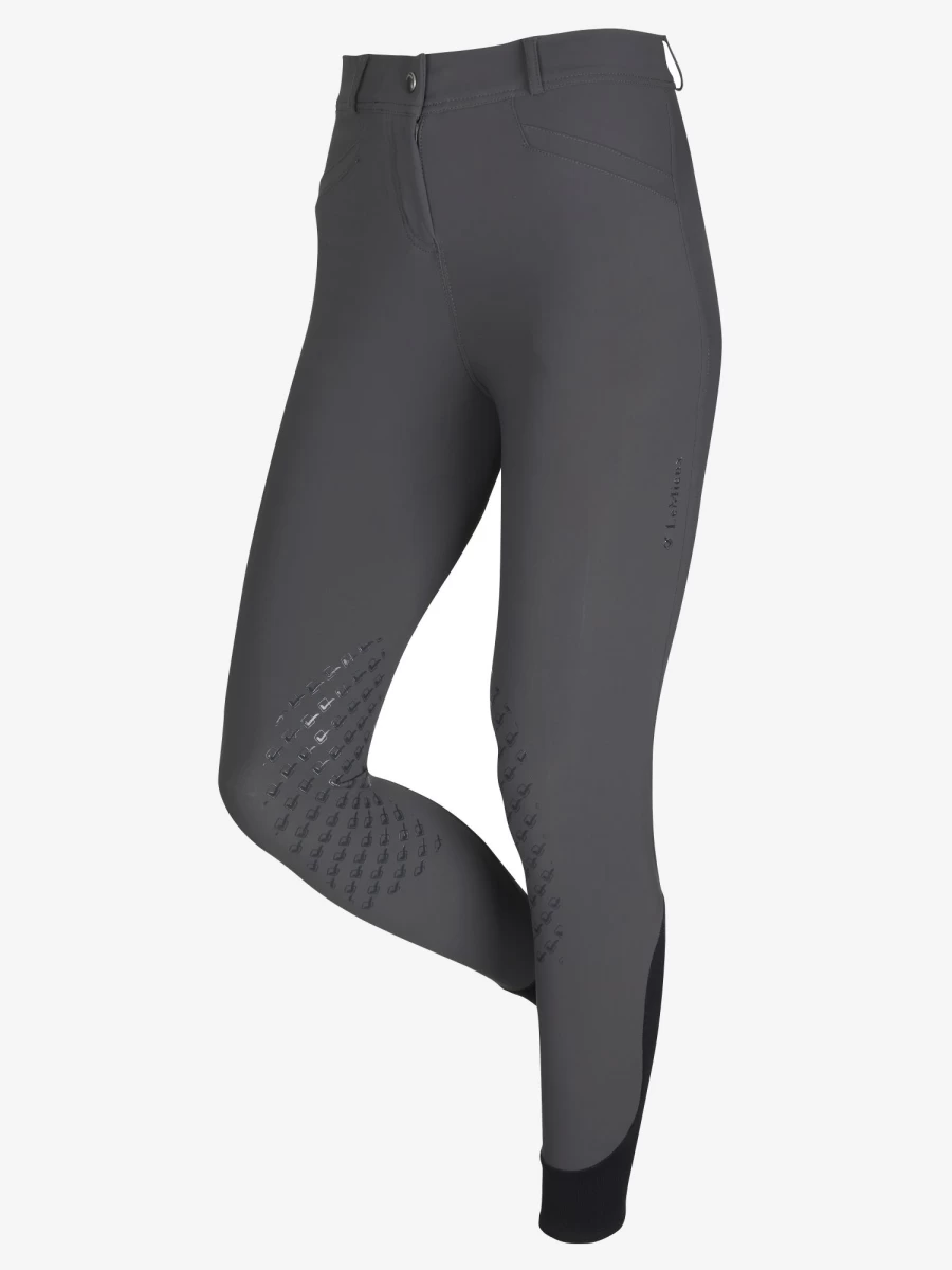 LeMieux Dynamique Knee Grip Breeches for Equestrian Riding - Graphite Grey Equestrian Tights