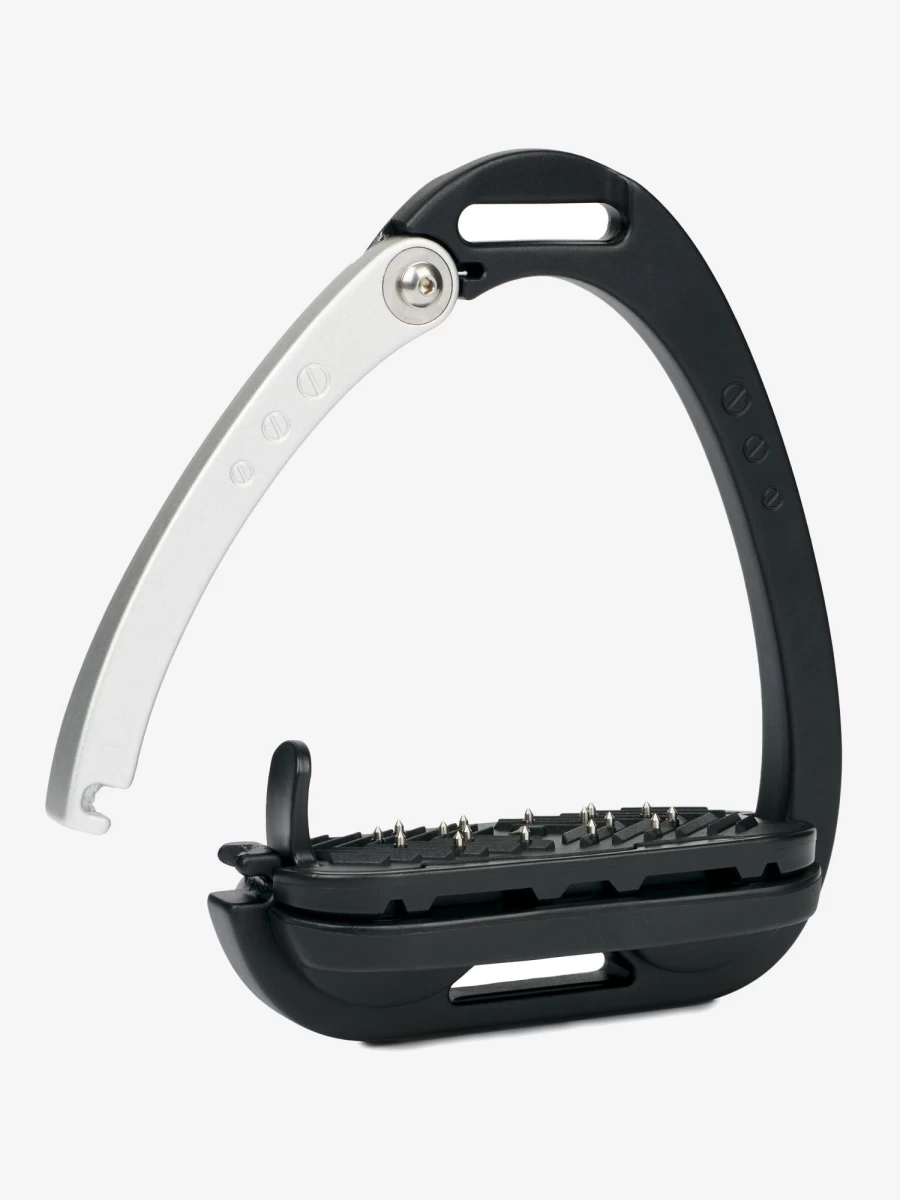 LeMieux Vector Balance Stirrup - Lightweight Black/Aluminium Equestrian Stirrups One Size for Enhanced Riding Performance
