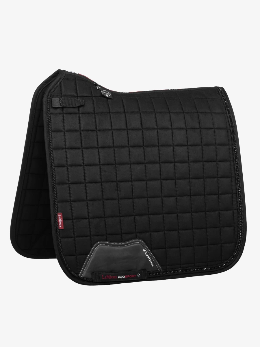 LeMieux Black Large Diamante Dressage Square Equestrian Saddle Pad