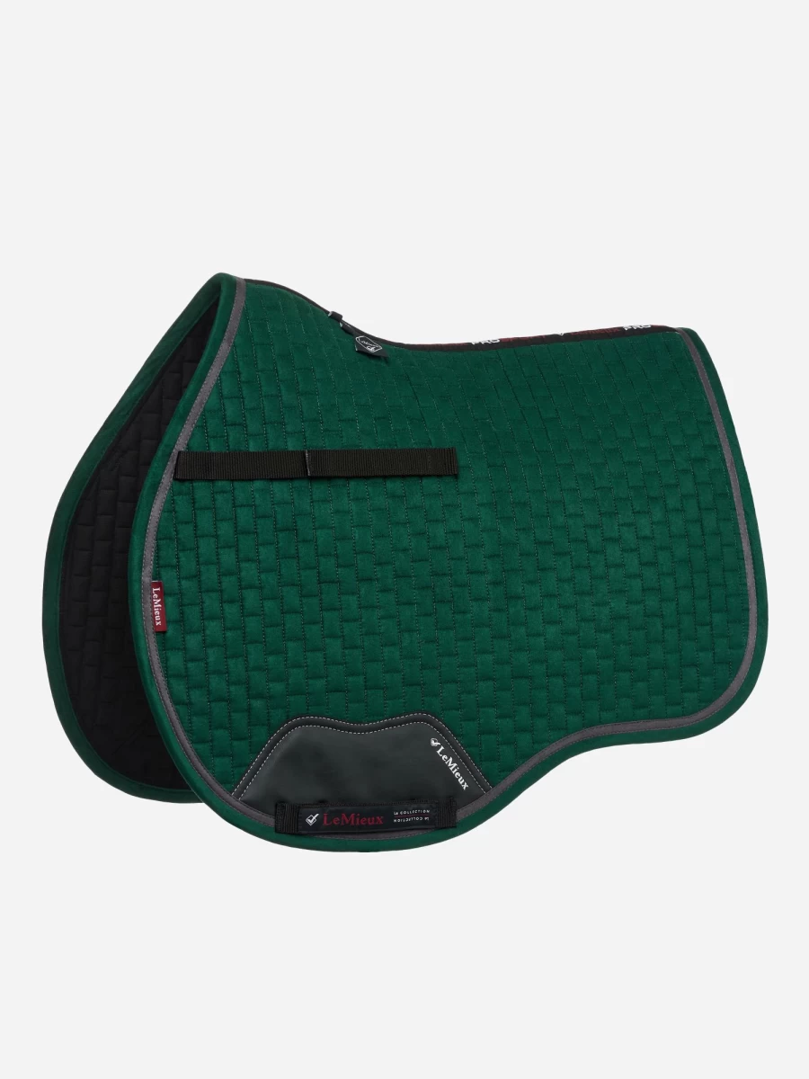 LeMieux Suede Square GP Saddle Pad – Premium Spruce Equestrian Gear for Horses