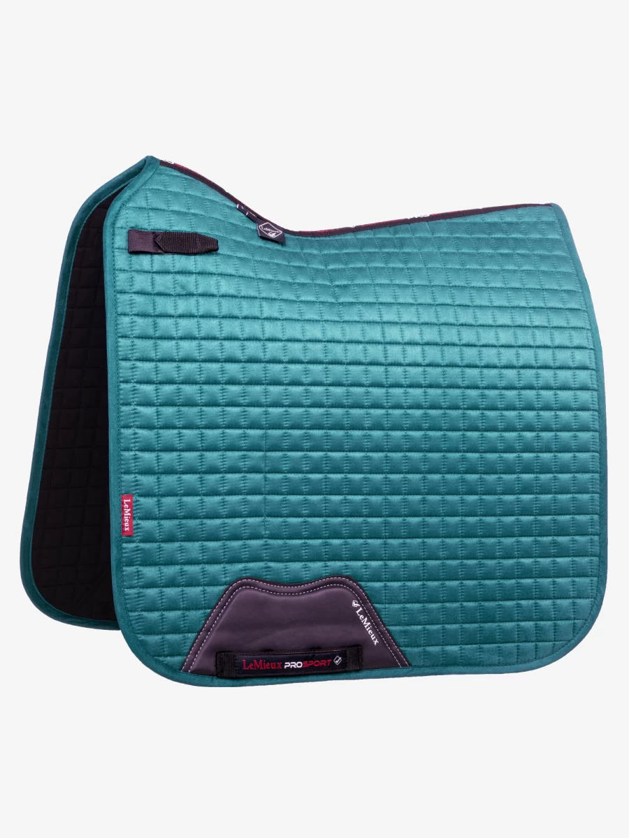 LeMieux Suede Dressage Saddle Pad Square Peacock Blue Equestrian Horse Riding