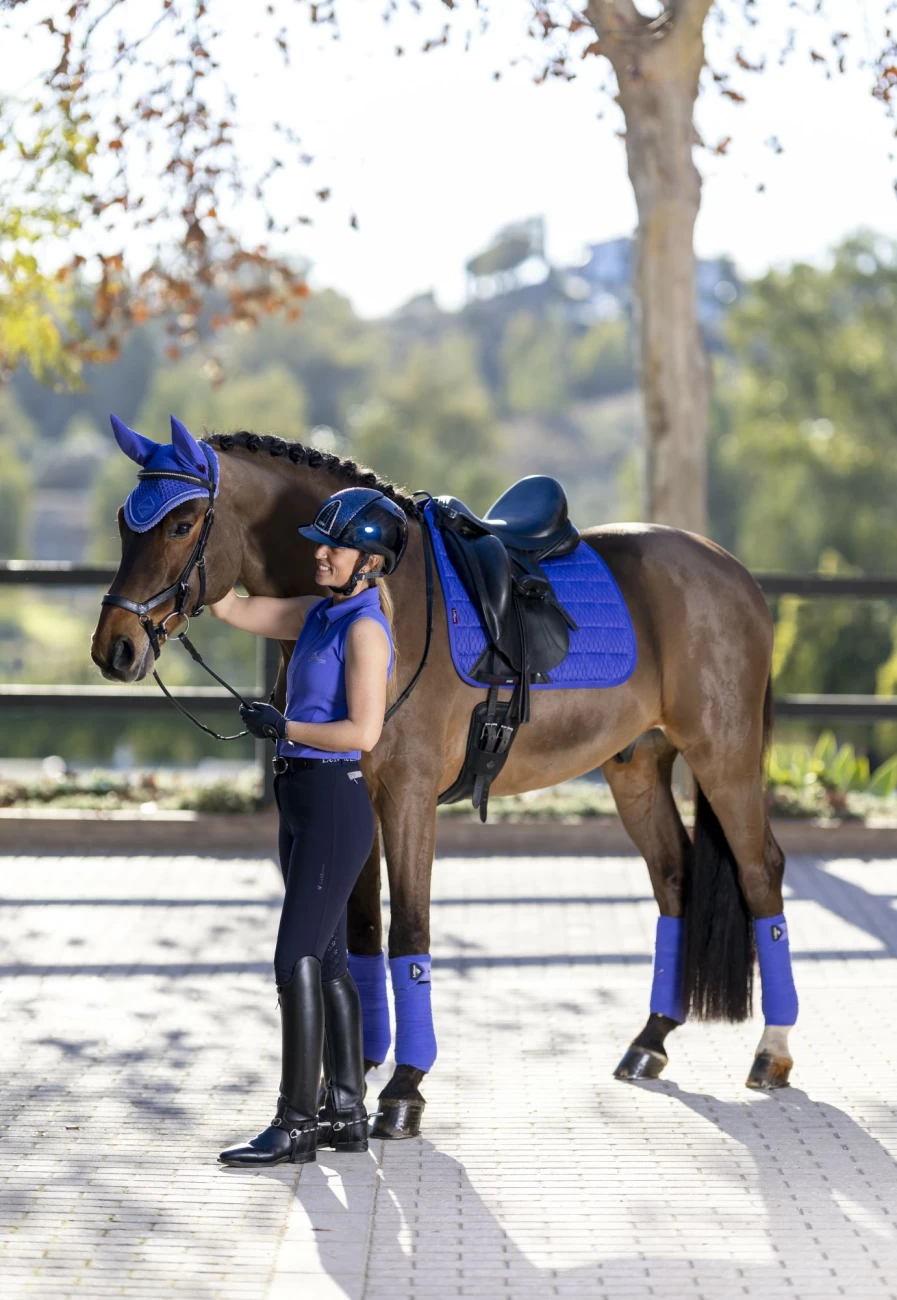 LeMieux Carbon Mesh Dressage Square Fly Rug in Bluebell - Large Size for Horses