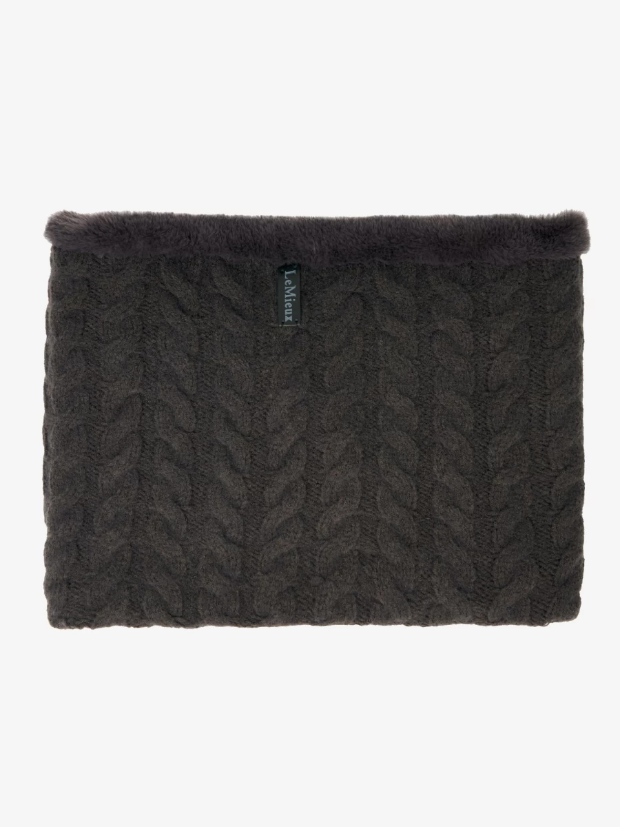 LeMieux Cable Knit Snood - Soft Liquorice One Size Winter Scarf for Women & Men