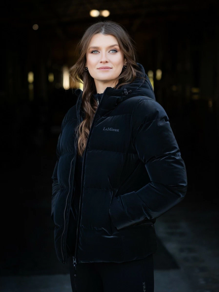 LeMieux Lena Black Puffer Jacket for Women - Lightweight Warm Winter Coat