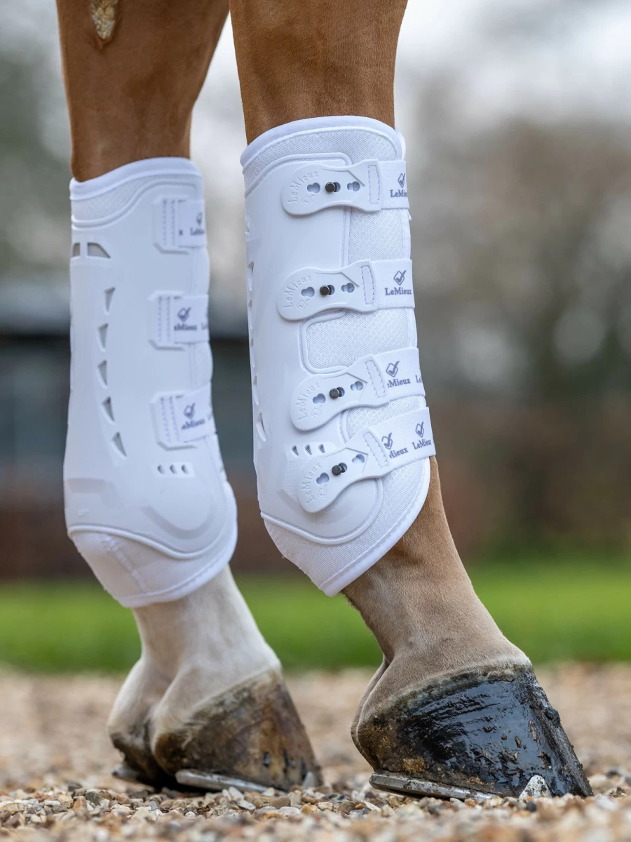 LeMieux Ultra Comfort White Mesh Snug Boots for Optimal Support