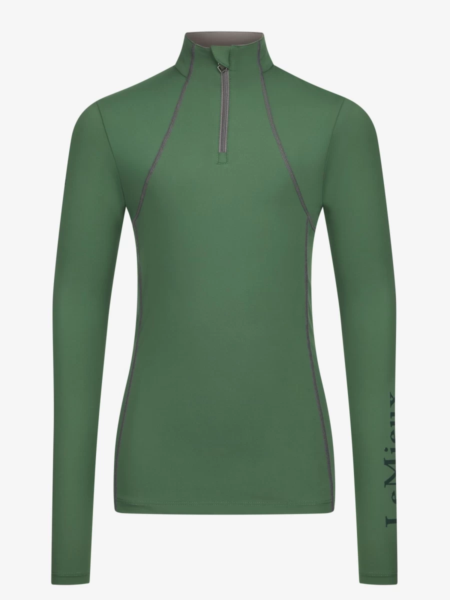 LeMieux Young Rider Base Layer - Breathable Hunter Green Equestrian Top for Kids