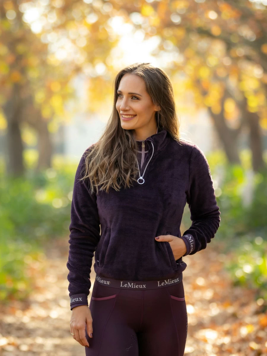 LeMieux Liberte Fleece Jacket for Women - Lightweight Warm Fig-Colored Outerwear
