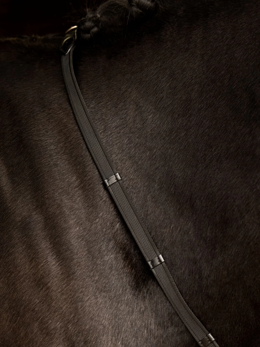 LeMieux Brown/Brass Rubber Grip Continental Horse Riding Reins for Secure Hold