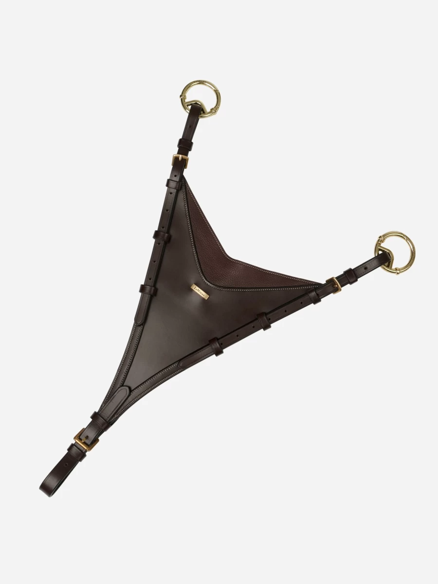 LeMieux Brown Brass Martingale Bib Attachment for Horses - Kudos Bib by LeMieux