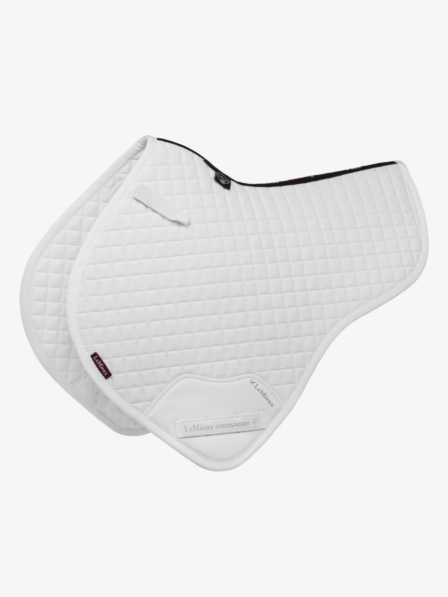 LeMieux Large White Half Square Close Contact Cotton Horse Riding Saddle Pad