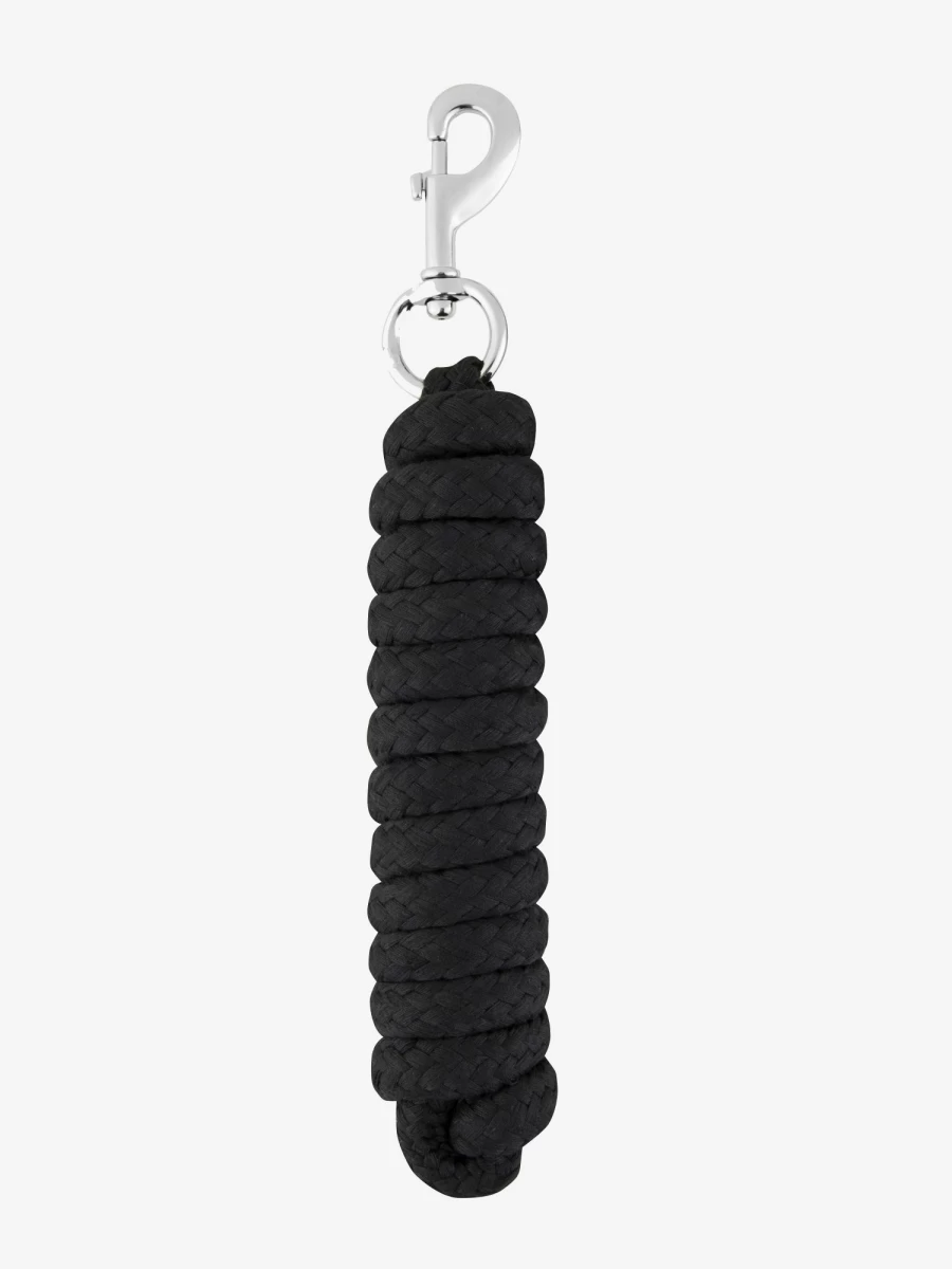 LeMieux Cotton Lead Rope - Adjustable Black Horse Training Lead - Durable & Soft Equestrian Rope