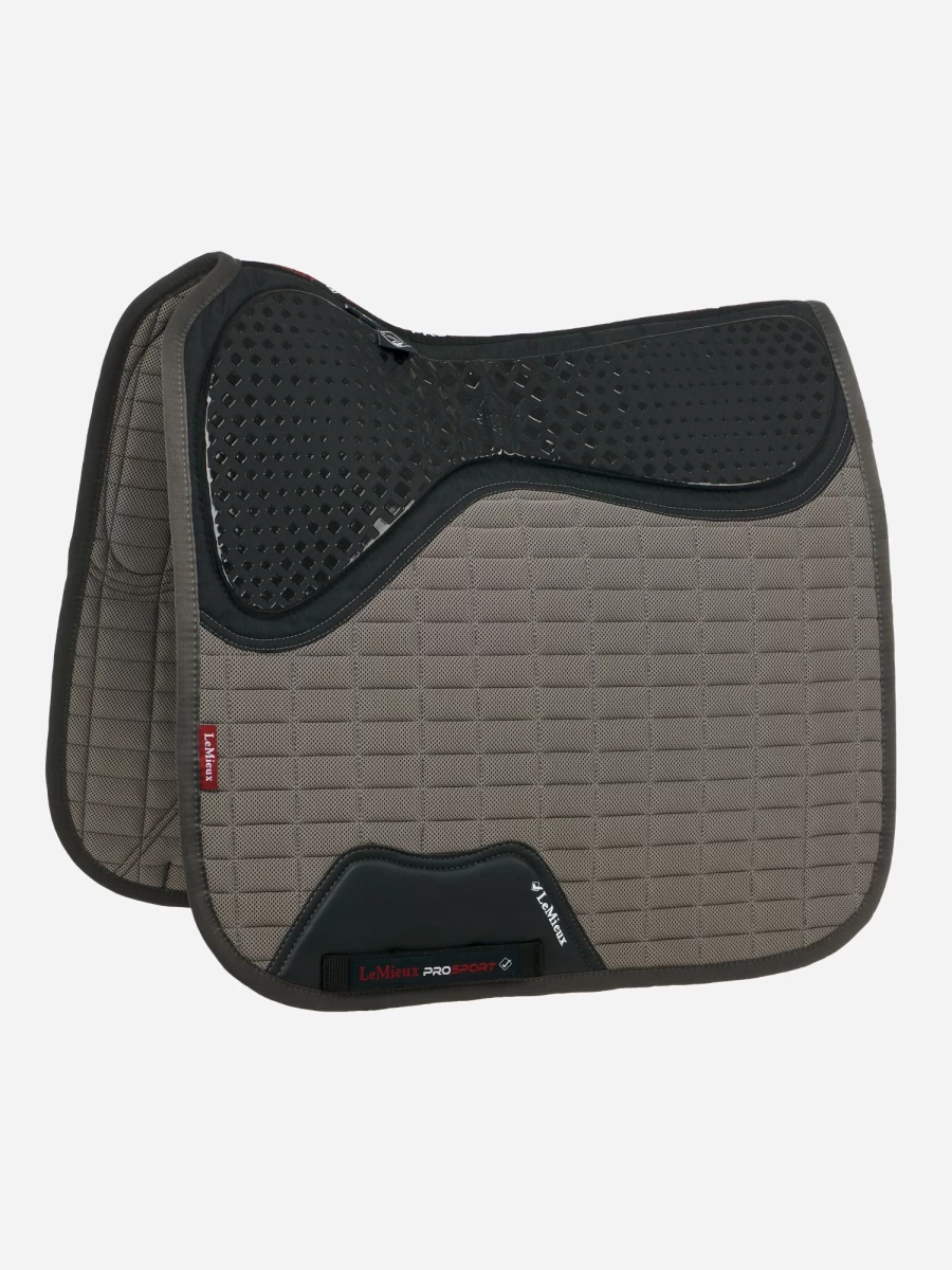 LeMieux Cool Grip Dressage Saddle Pad - Grey, One Size, Breathable & Non-Slip Horse Riding Equipment