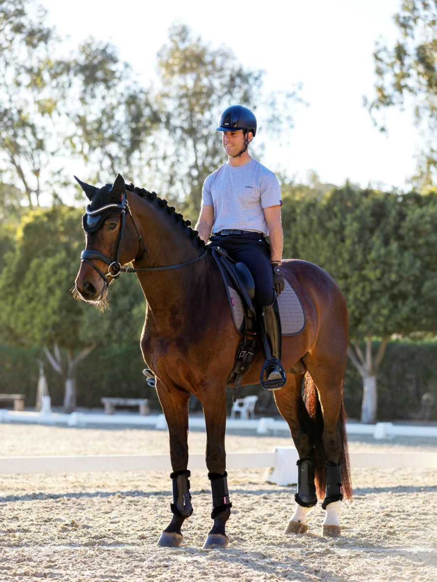 LeMieux Cool Grip Dressage Saddle Pad - Grey, One Size, Breathable & Non-Slip Horse Riding Equipment