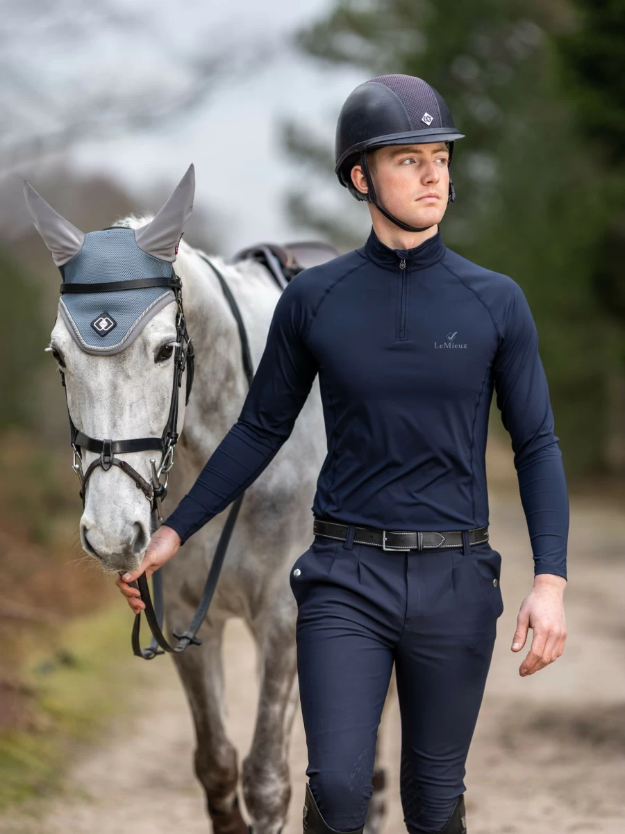 LeMieux Ultra Mesh Fly Hood - Lightweight Grey Horse Fly Mask for Sun & Insect Protection