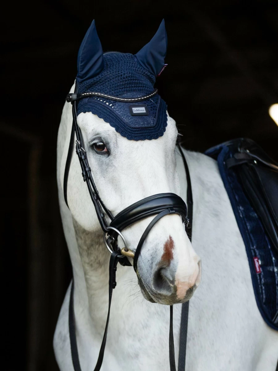 LeMieux Adour Fly Hood Navy - Premium Horse Riding Fly Hood in Navy Blue