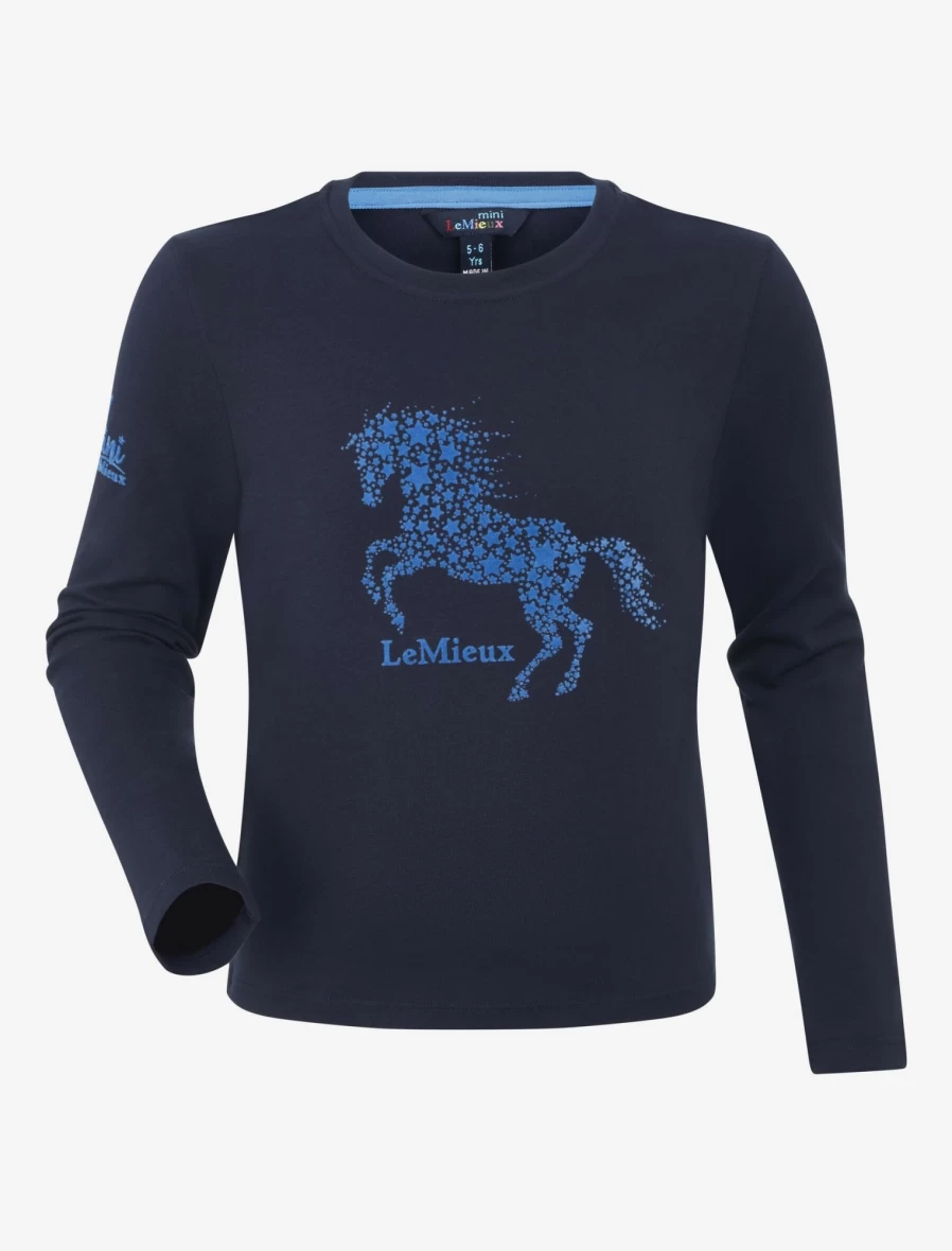 LeMieux Mini Jamie Long Sleeve Top in Navy - Women's Elegant Stretch Blouse