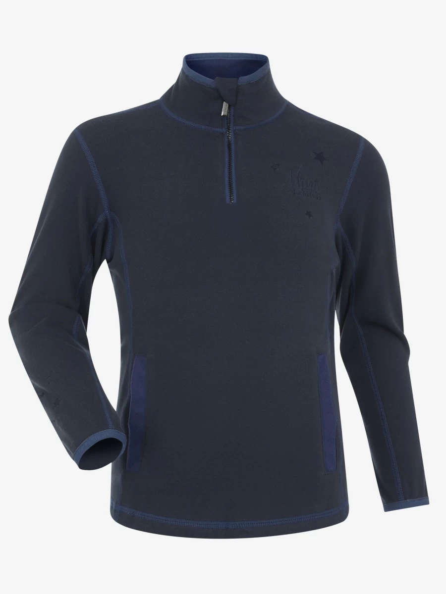 LeMieux Mini Jamie Long Sleeve Top in Navy - Women's Elegant Stretch Blouse
