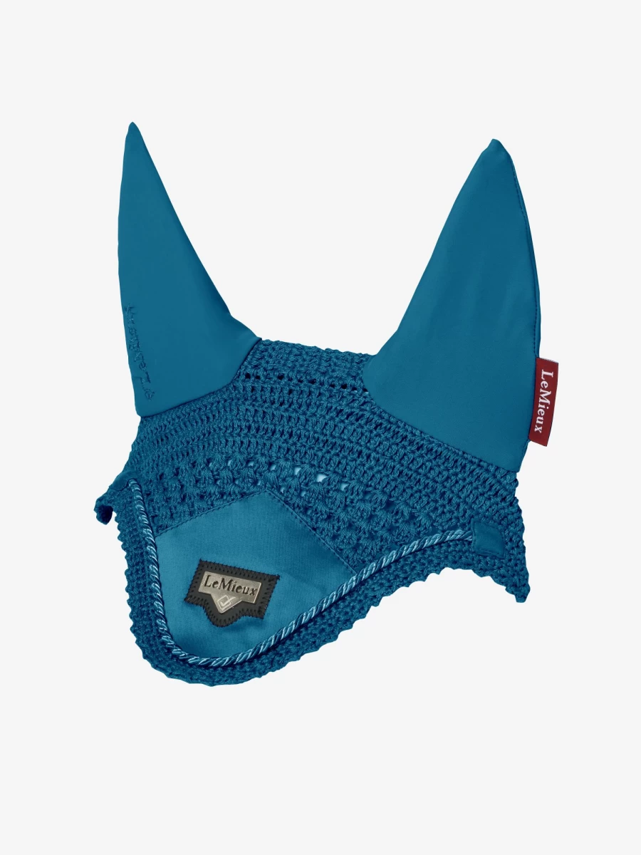 LeMieux Junior Loire Fly Hood Marine Small - Breathable Horse Fly Mask for Young Horses